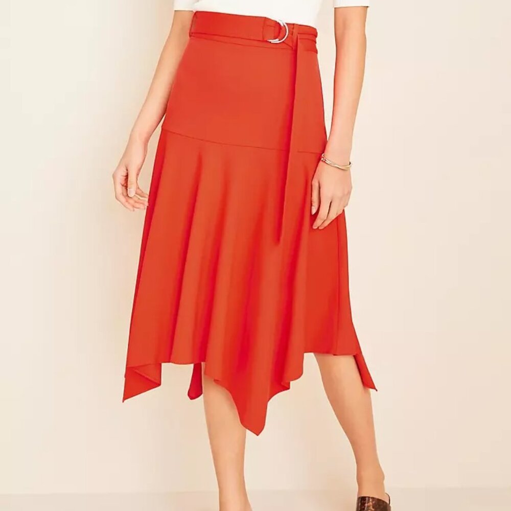 Ann Taylor Belted Handkerchief Skirt